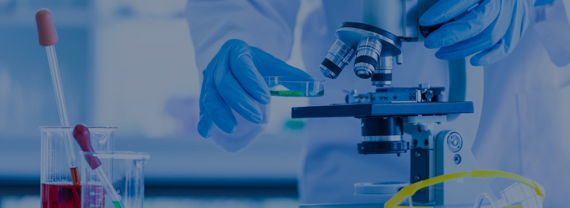 Scientist at a microscope